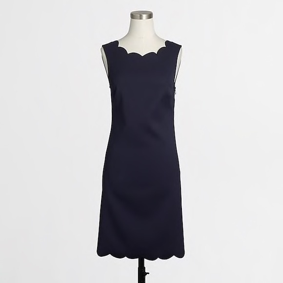 J. Crew Factory Dresses & Skirts - J. Crew Scalloped Trim Navy Dress